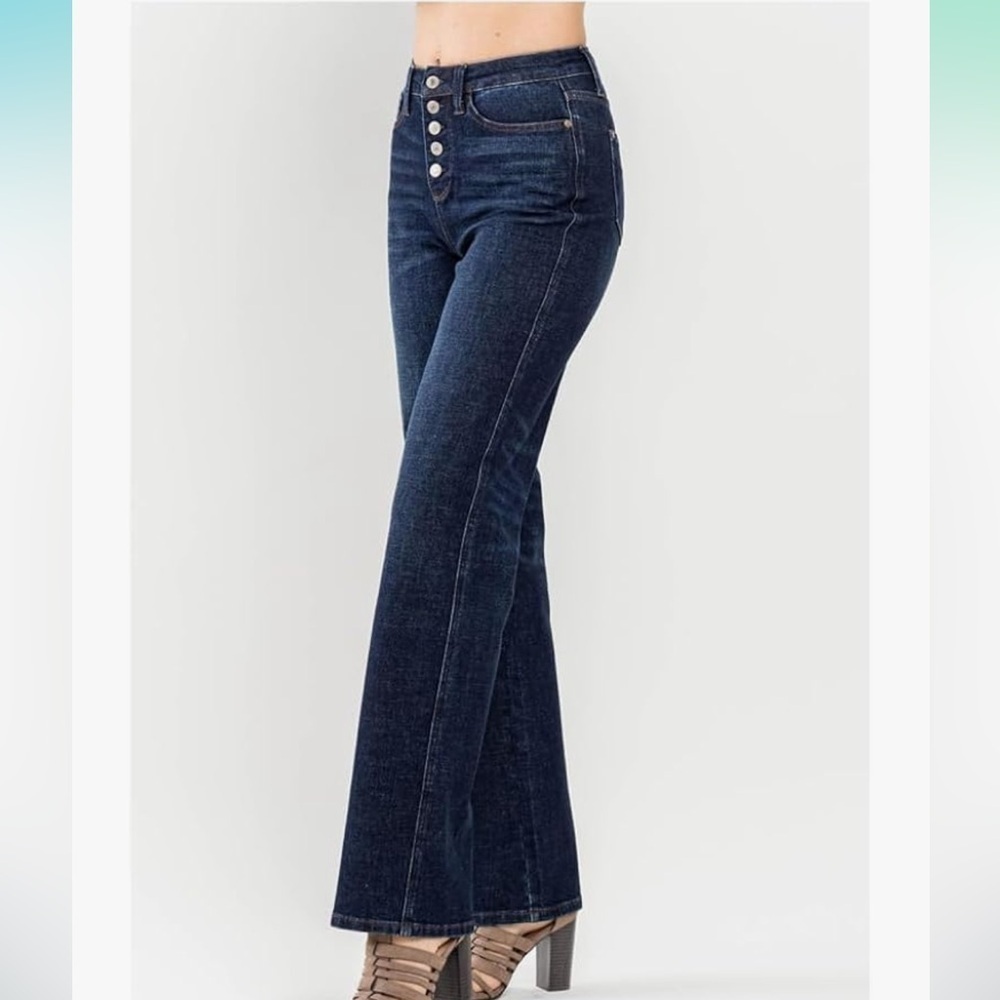 NEW Judy Blue 88598 Straight Fit Dark Wash Button Fly Jeans Size 31